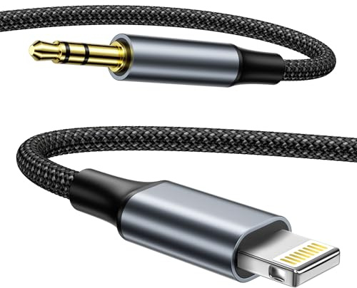 KINPEE Cavo Aux iPhone 1M [Certificato MFi], Cavo Lightning to Jack 3.5mm