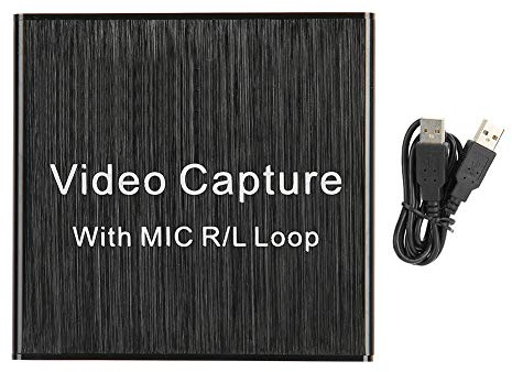 Video Capture Card USB 2.0 HDMI Loop Out 4K Ultra HD Game Capture Device with 1080P 30Hz Output for Live Streaming Recording and Gaming Compatible with Android OS X