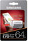 Samsung Carte mémoire microSDXC Pro Plus 64 Go UHS Classe de vitesse 3, classe 10 pour Action Cam, smartphone et tablette avec adaptateur SD (modèle 2017) EVO Plus 64 go rouge/blanc