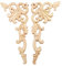 MUXSAM Europäische Art Holzornamente für Möbel Holzschnitzerei Applique Ornament Holz Möbel Wanddeko Holz 2pcs Rechts+Links(Each 1pcs)