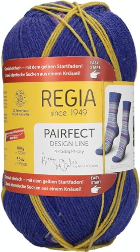 Regia Design Line, 4-Threaded by Arne & Carlos, Hand Knitting Wool/Yarn, Sock Yarn – per 100 g Ball, 75% New Wool, 25% Polyamide, Star, 16 x 9 x 7.5 cm
