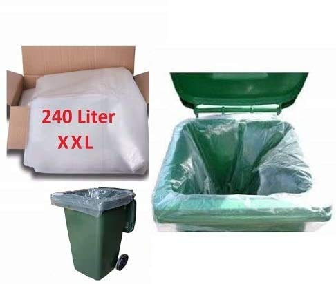 Clear Wheelie Bin Liners Strong Heavy Duty Rubbish Sack Big Refuse Bin Bags (30)