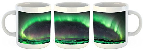 Unified Distribution Aurora Borealis - Tasse mit Motiv Bedruckt, 300ml C-Henkel. Tolles Geschenk für Büro, Küche, Geburtstag, Ihre Neue Lieblingstasse zum Frühstück