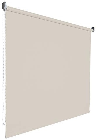 Kettenzugrollo Seitenzugrollo Tür Fenster Rollo Vorhang 14 Farben Breite 62 bis 202 cm Länge 180 cm lichtdurchlässig halbtransparent Metall Träger Wandmontage Deckenmontage (202 x 180 cm / Beige)