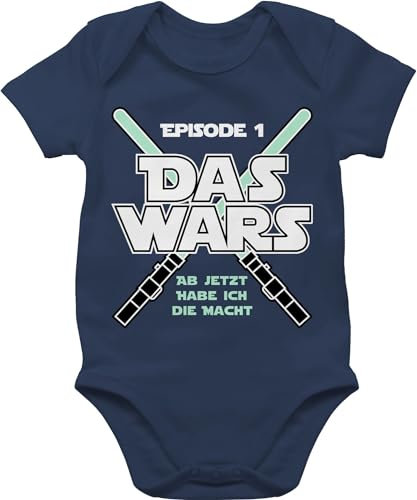 Shirtracer Baby Body Junge Mädchen - Zur Geburt - Das wars Jetzt habe ich die Macht I - 12/18 Monate - Navy Blau - babyparty geschenk geburtgeschenk born sprüche bodys babyshower jungen