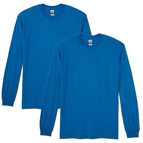 Gildan Men's DryBlend Long Sleeve T-Shirt, Style G8400, 2-Pack, Royal, Large (Pack of 2)