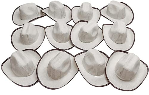 Mini-Cowboyhut, 5,1 cm hoch, 12 Stück, Beige, 12 Count (Pack of 1)
