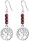 J.Endéar Arbre de Vie Boucles D'oreilles, Boucles D'oreilles en Argent avec Grenat Rouge, Boucles D'oreilles Pendantes pour Femme, Coffret Cadeau de Marque