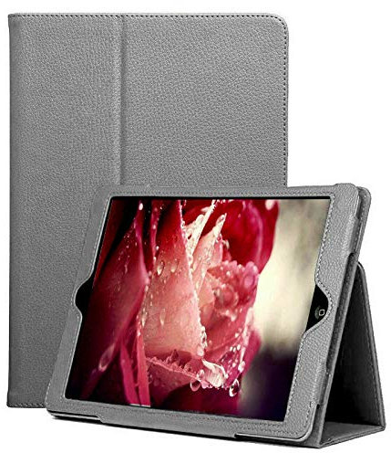 Leather Flip Stand Folio Case Plain Cover for Apple iPad Air 1,2,5th,6th Gen 9.7 (For Apple iPad (6th Generation), Silver)