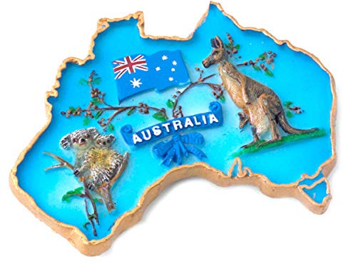 Magnet Australien 'Koala & Känguru/Australian Map' Küchenmagnet, 8 cm (Australian Souvenir)