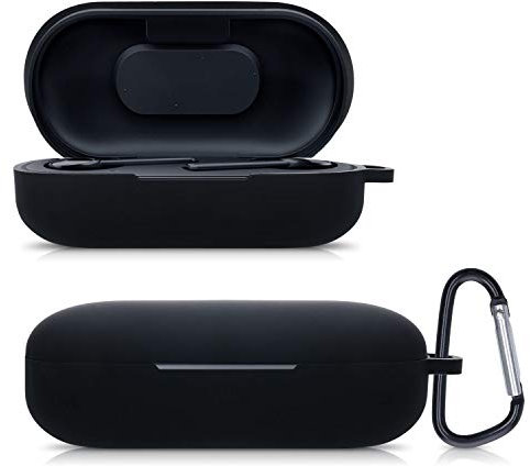 kwmobile Case Compatible with Razer Hammerhead True Wireless Case - Silicone Cover Holder for Earbuds - Black
