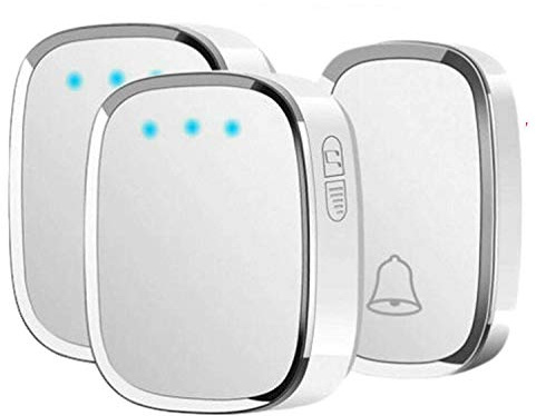 36 Chimes Wireless Doorbell, Wall Plug-in Cordless Bell Door, Waterproof IP44 Plug-in Cordless Door Chime Kit with 300m/1000FT Range 4 Level Volume (2 Receivers, 1 Transmitter)