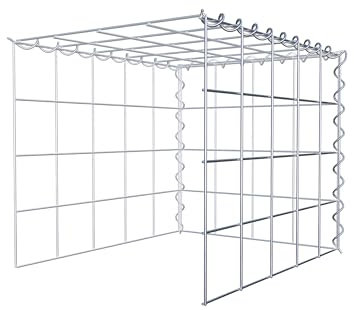 GABIONA Gabione Panier à pierres carré avec fermeture en spirale, maille 10 x 10 cm, profondeur 40 cm, panier de montage type 4, fermeture en spirale, galvanisé (50 x 40 x 40 cm)