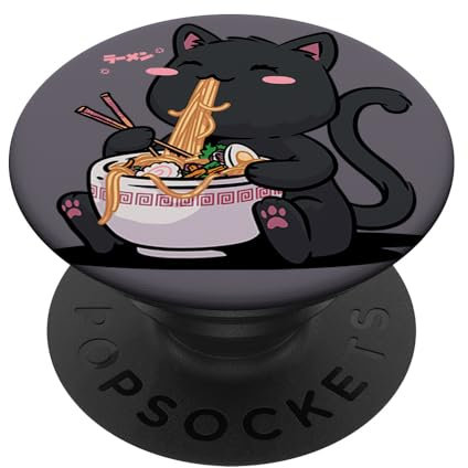 PopSockets Kawaii Neko Cat Ramen Katze Anime Otaku Japanese Nudeln PopSockets mit austauschbarem PopGrip