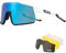KAPVOE Polarisiert Fahrradbrille mit 4 wechselgläser TR90 Rahmen für Herren Damen Sport Radfahren MTB Sportsonnenbrille Radbrille Sportbrille Fahren Angeln Baseball Laufen Grün Schwarz 09