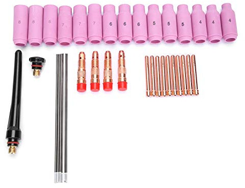 Schweißpistolen-Kit Gasdüse, für WIG WP-17/WP-18/WP-26F/SR-17/SR-26 37-tlg. WIG-Verschleißteile-Set Schweißbrenner-Kit