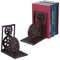 2 x Buchstütze Retro, Zahnräder & Steuerrad, Gusseisen, Bücher, DVDs, Deko Buchwinkel HxBxT: 16 x 13 x 10 cm, braun
