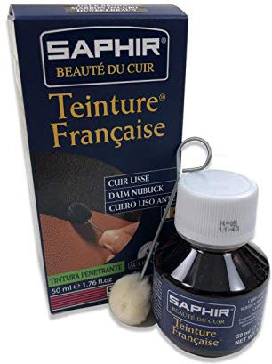 TEINTURE FRANCAISE Cuir Liquide Saphir (50 ml (bases spéciales) NOIR PROFOND 100)
