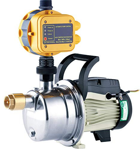 TDRRICH 1/2HP Water Pressure Booster Pump with Smart Controller for Whole House，Self-Priming Jet Transfer Pump Pressure Switch Automatic System 110v AC for Lawn Garden Sprinkler Irrigation