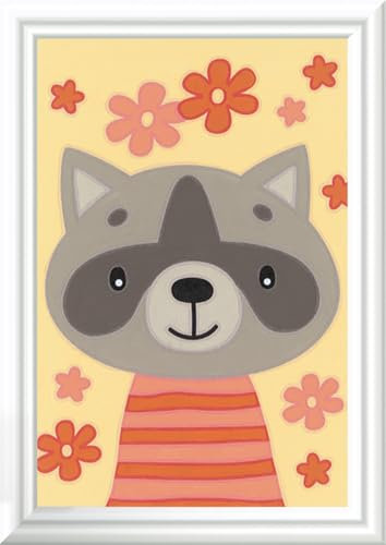 Ravensburger CreArt 20288 - Lieber Waschbär - Malen nach Zahlen für Kinder ab 7 Jahre, Malset mit Rahmen, Pinsel und Acrylfarben, Geschenk für Mädchen und Jungen