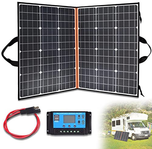 Cargador Solar Portátil De Panel Solar Plegable De 200 W con Salida Controlador Y USB,Adecuado para Estación De Energía Portátil,Computadora Portátil,Exterior,Campamento,RV