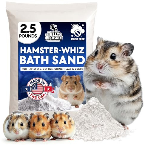 Billy Buckskin 2.5 LB Hamster Sand Bath, Dust Free, All Natural, USA