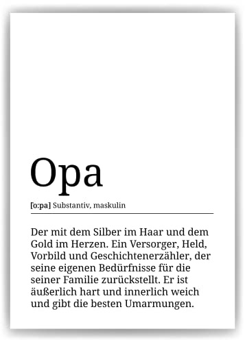 Opa Poster Definition - Geburtstag Großvater Geschenk - DIN A4