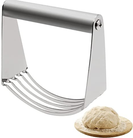 Cortador de Masa de Acero Inoxidable, Mezclador de Harina, Licuadora de repostería, Batidora de Masa Manual - Plateado