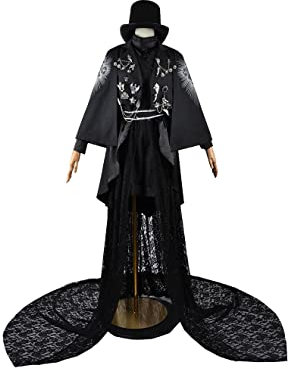 ZENAHA Ciel Phantomhive Cosplay Kostüm Anime Klassisches Schwarzanzugskleid Mit Accessoires,Black-S