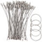 OMJMYY 50 Pezzi 15 CM Filo Portachiavi Cavo Acciaio Inossidabile Anello Portachiavi Grande Metallico con Chiusura a Vite per Oggetti da Appendere All'Aperto Chiavi Etichette per Bagagli