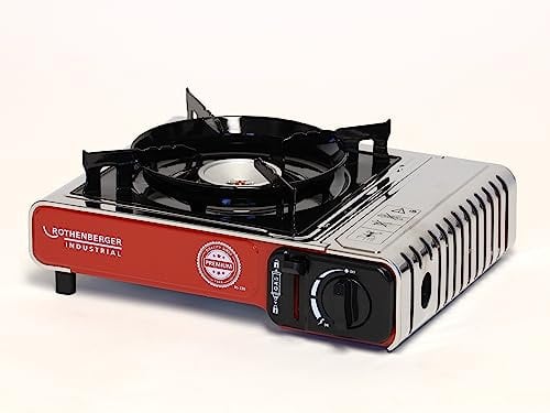 ROTHENBERGER Industrial Campingkocher PREMIUM | inkl. Tragekoffer | 1-flammig Gaskocher Camping Gas Kocher Kartusche | für Töpfe 12-26 cm | 1500004232