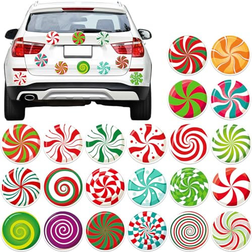 JULMELON 22 Stück Weihnachten Süßigkeiten Magnete Kühlschrank Auto Magnete Magnetische Aufkleber für Weihnachten Urlaub DIY Dekorationen Party Favors Supplies