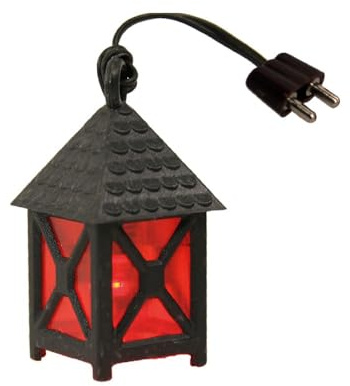FADEDA Laterne rot, 4-eckig, 3,5V /Höhe: 5cm/handbemalt/detailgetreue Krippen Figuren - Weihnachten Tisch Dekoration Krippe Zubehör