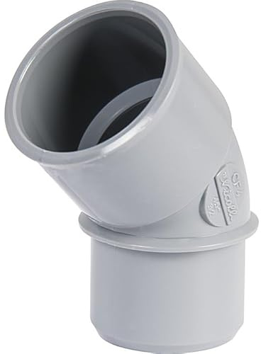 Raccord PVC gris coudé 45° - diamètre 100 mm - Simple emboîture - Nicoll