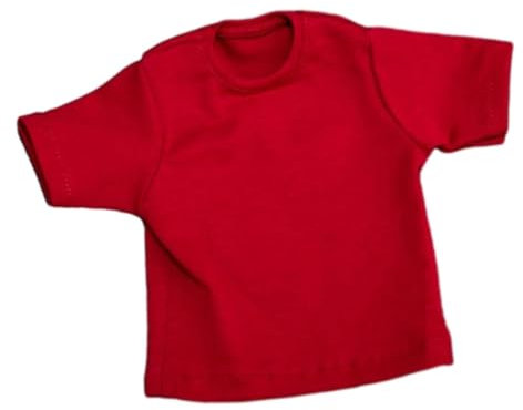 1:6 T-Shirt mit kurzen Ärmeln, Kostüm, handgefertigte Puppenkleidung für 30,5 cm große Damen- und Herrenfiguren, Rot