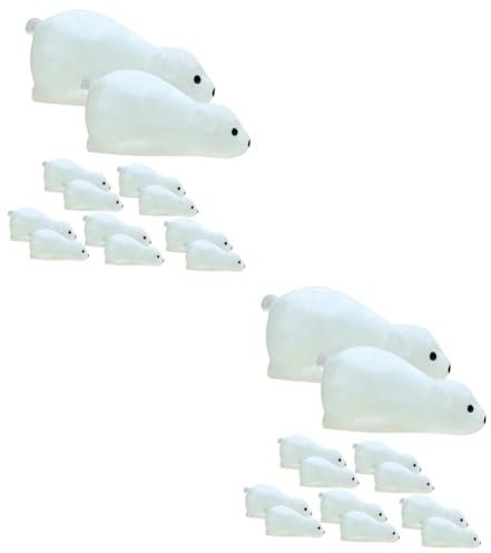 Toyvian Stück Leuchtende Eisbären Desktop Harzstatuetten