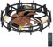 CREATE BRIGHT - Ventiladores de techo modernos de 20 pulgadas con enjaulado negro, ventiladores de techo de perfil bajo con luces y control remoto, temporizador, motor de CC reversible silencioso para