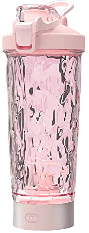 GraSky Rechargeable Electric Protein Shaker Bottle - 700ml Pink Fitness Mixer for On-The-Go Nutrition