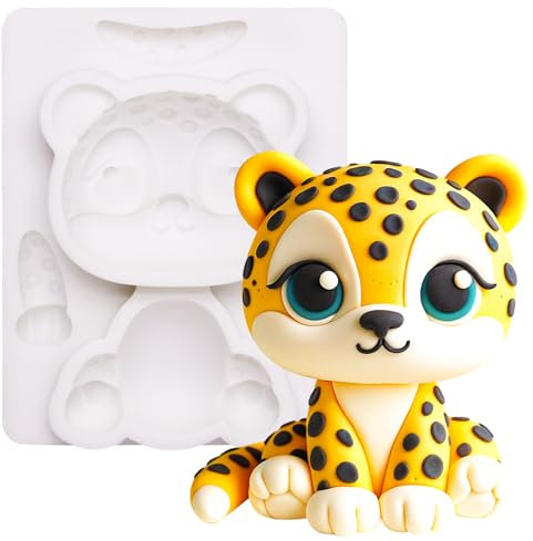 Fondant Form Silikon Leopard Safari Tier Kuchenaufsatz Tortendeko 8,2cm hoch
