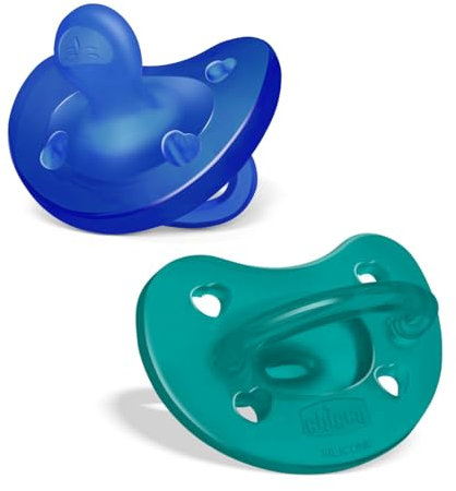 Chicco PhysioForma Sucette en Silicone 16-36 Mois, Bébé, Tétines en Silicone, Soutiennent la Respiration Physiologique et Favorisent le Développement Correct de la Bouche, 2 Pièces, Bleu