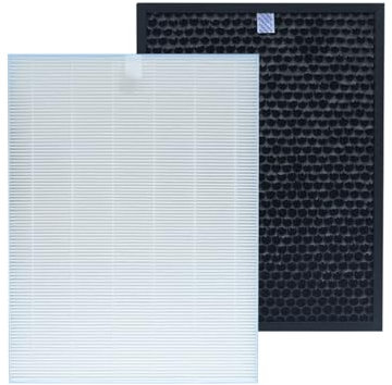PUREBURG U300 Replacement Filter Compatible with WINIX WACU300 U300 PlasmaWave True HEPA Air Purifier Part Number 124190, H13 Activated Carbon,1-Set