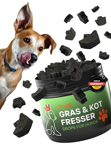 TFNDE® Gras- und Kotfresser Drops Hund – bei Fressen von Gras & KOT – mit Ulmenrinde für Hunde – beruhigen den Magen & reduzieren Sodbrennen - 200 STK. nährstoffreiche Hundeleckerli 100% Natürlich