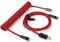 ZIYOU LANG & ATTACKSHARK C05 Custom Coiled Mechanical Keyboard Cable Double-Sleeved Braided Keyboard Cord with CNC Copper Detachable Aviator Connector 1.6M USB-C to USB-A for Keyboard/PC/Phone (Red)