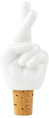 Bottle Sealer Fingers Crossed - Flaschenverschluss, Weinstopper aus Keramik und Kork
