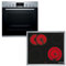 Bosch HND411VS62 - Cuisinière encastrable - Composé de HEA513BS2 - 60 x 60 cm - Air chaud 3D - Avec boutons rotatifs escamotables et plaque de cuisson électrique NKN645GA2E avec cadre en acier