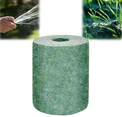 Badimoo Biologisch abbaubare Grassetzling-Matte, Graswachstumsmatte, biologisch abbaubare Grassamen-Mattenrollen, hilft Pflanzenwachstum und Keimung, Pflanzmatte, Wärmeisolierung,