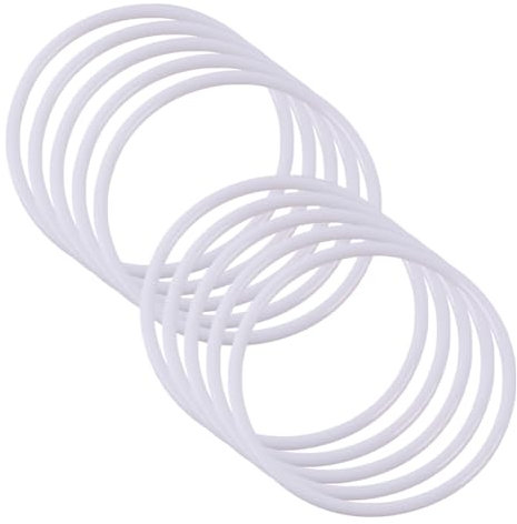 Traumfänger-Ringe aus weißem Kunststoff, für Makramee, Kranz, Blumenmuster, für Hochzeit, Wand, Handwerk, hängende Ringe, Tischdekoration, rund, 10 cm, 20 Stück