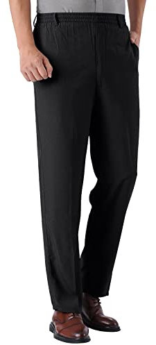 Generisch Cargohose Herren Leicht und Luftig Sommerhose Übergröße Chino Hose Stretch Elastische Taille Stoffhose Einfarbig Basic Arbeitshosen Bequem Lang Hosen Freizeithose Weite Bein Hose mit Taschen