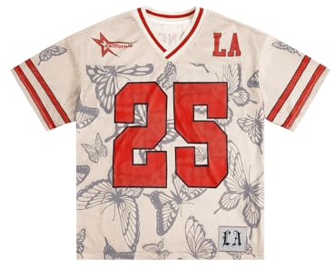 SOLY HUX Men's Summer Jersey Shirts Short Sleeve V Neck Graphic Tees Sports Baggy T-Shirt Tops Apricot Graphic X-Large