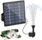 ASITIN Solar Water Fountain for Bird Bath, DIY Solar Powered Water Fountain with 6 Nozzles & 9.18ft Power Cord, Solar Water Pumps for Garden Water Features